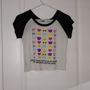 Cropped emoji t-shirt